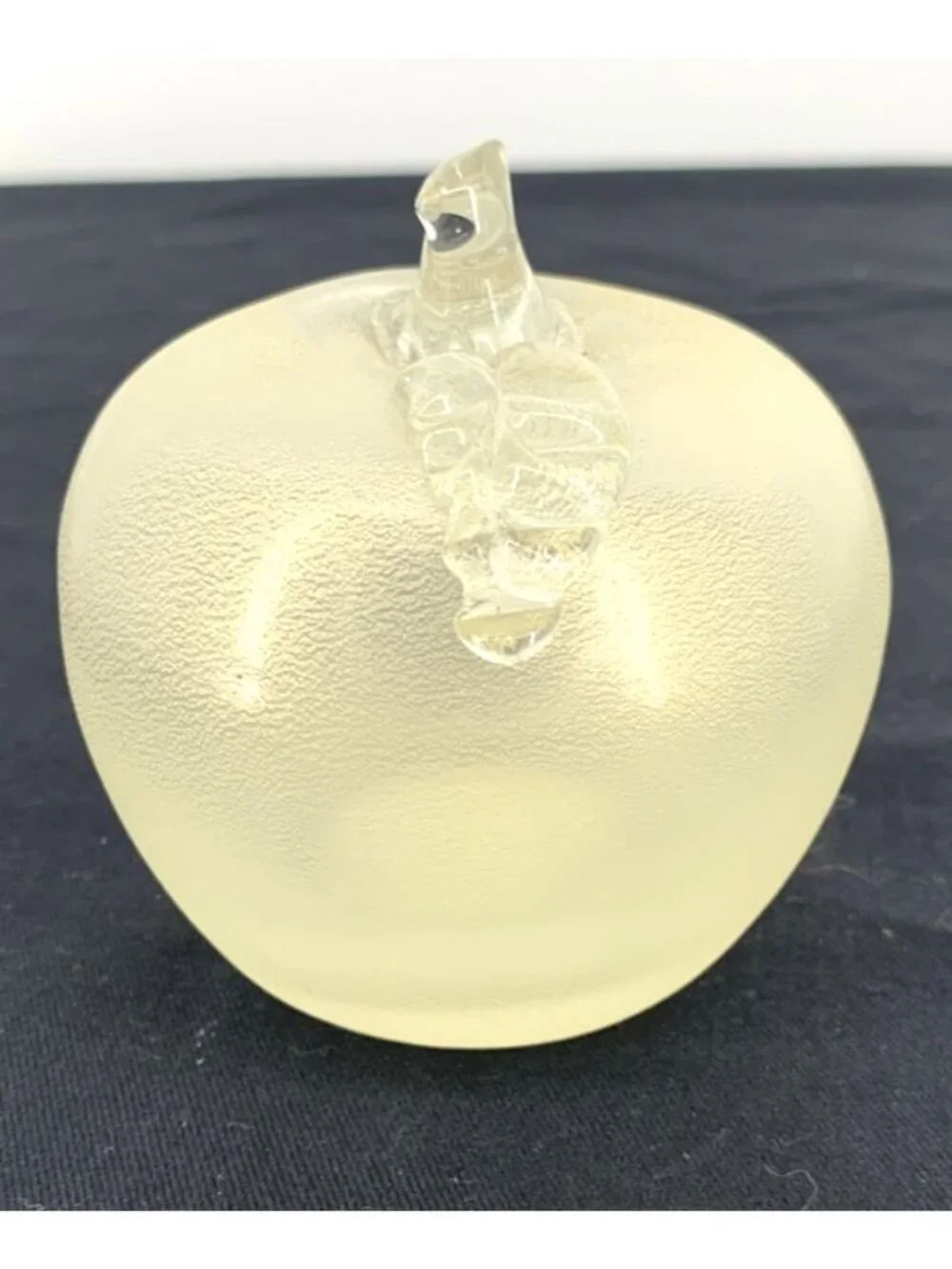 Silvestri Glass Apple Gold Dust Clear Matte Art Glass Paperweight Vintage